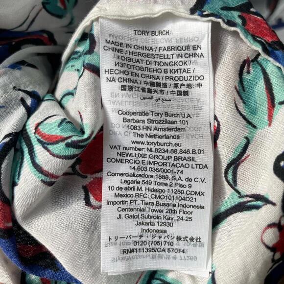 Tory Burch Brigette Blouse Cotton Floral Button Up SIZE 10 - Picture 6 of 6